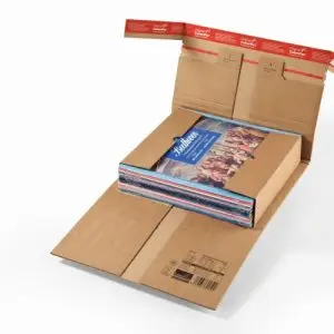 Etuis d'expédition universels bruns, avec pattes de fermeture laterales de sécurité360x265x -92