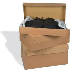 Boite Euroboxes avec couvercle et fermeture autocollante COLOMPAC, bande d'arrachage kraft brun taille XL563x382x282