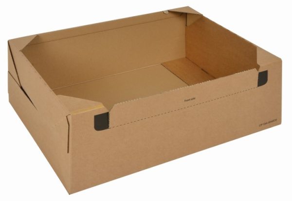 CP154.604030 Boite Euroboxes avec couvercle et fermeture autocollante COLOMPAC, bande d'arrachage taille XL 563x382x282