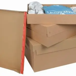 CP154.604030 Boite Euroboxes avec couvercle et fermeture autocollante COLOMPAC, bande d'arrachage taille XL 563x382x282