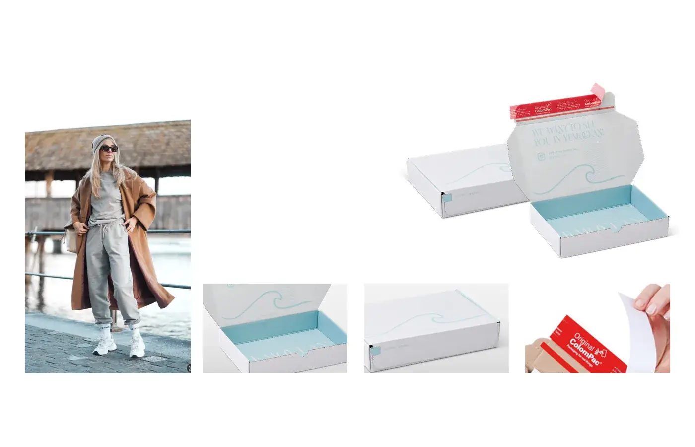 Emballage e-commerce imprimé en flexographie pour une mode fabriquée à partir de matériaux recyclés