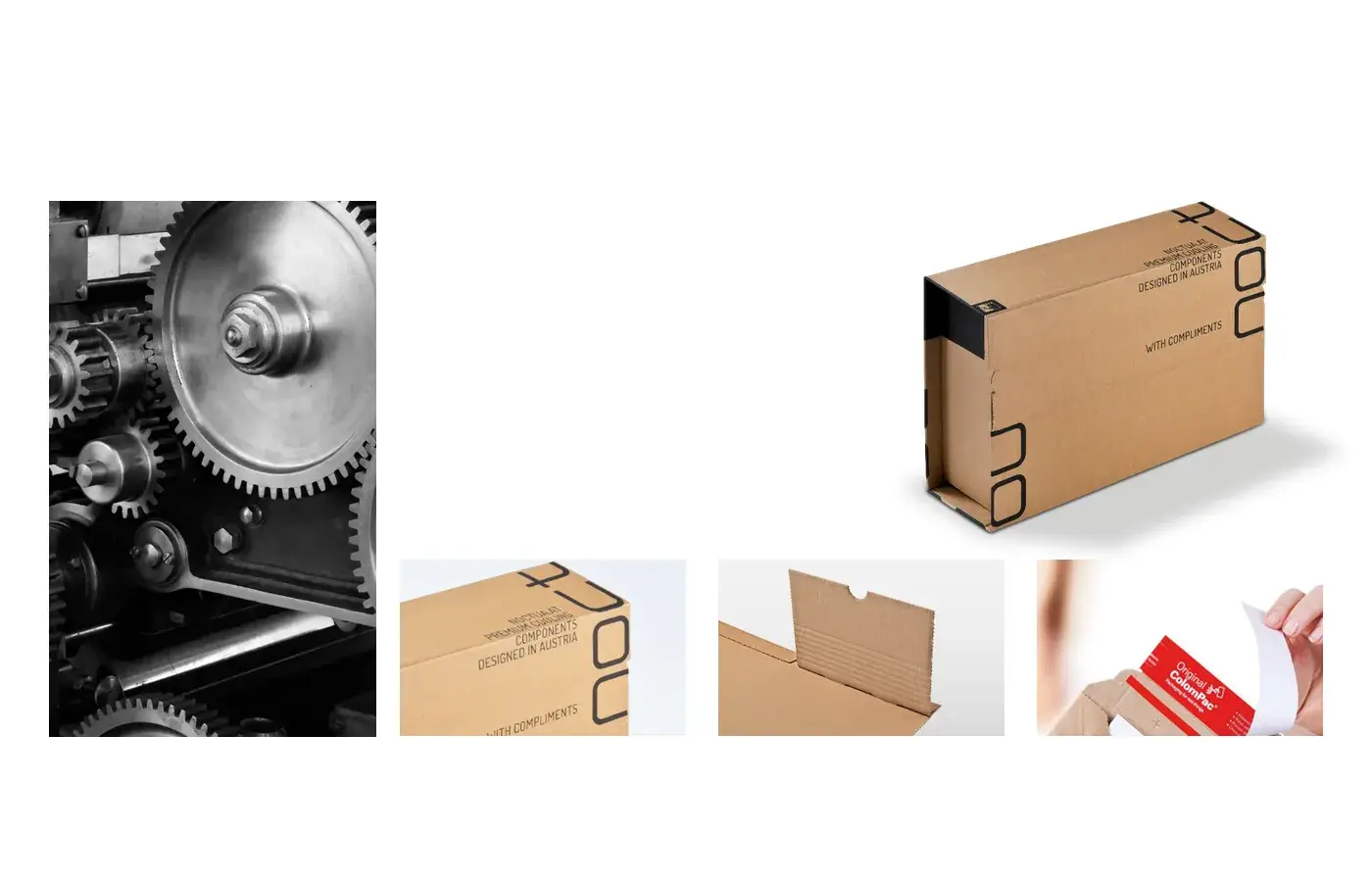 Emballage enveloppant à hauteur variable pour composants industriels