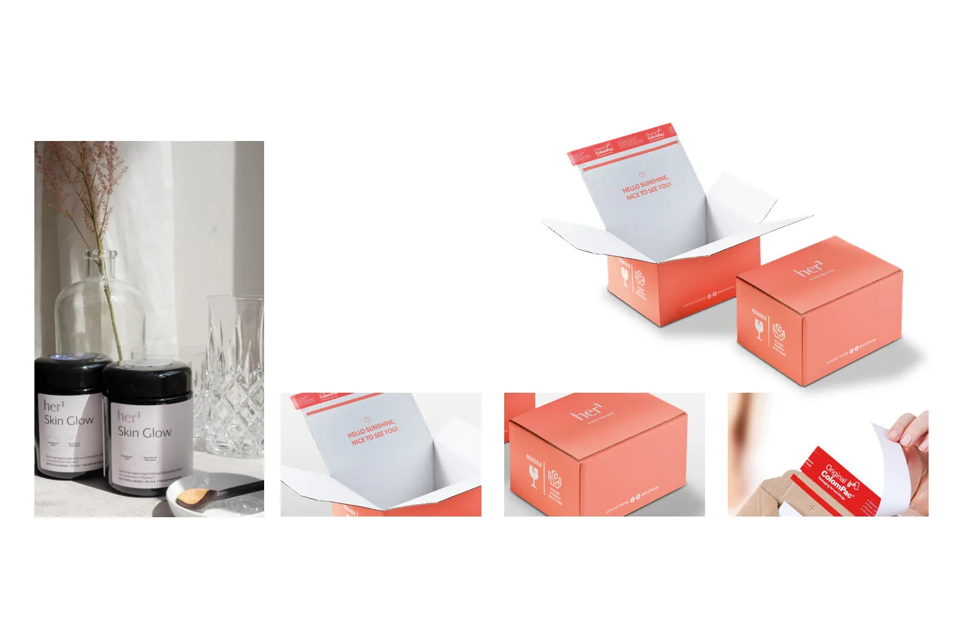 Emballage e-commerce pour compléments beauté