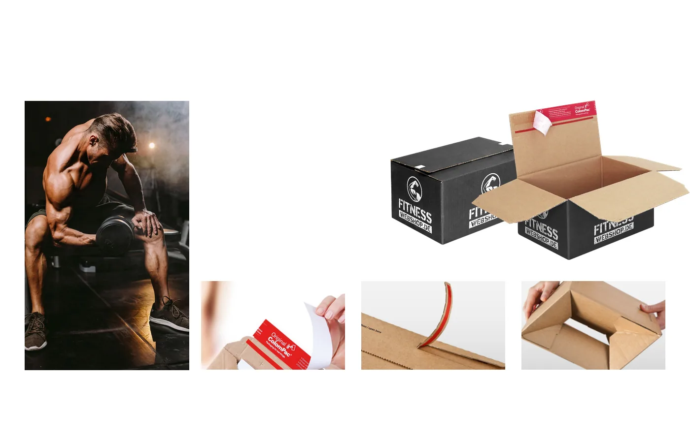 Emballage e-commerce personnalisé pour articles de fitness