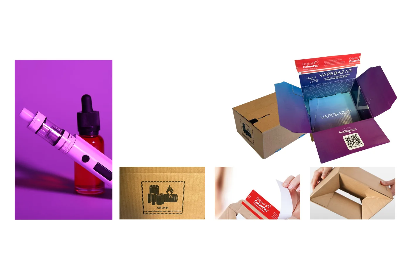 Emballage e-commerce pour cigarettes électroniques et vapes